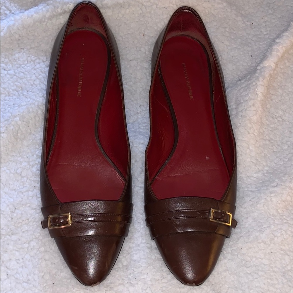 Banana Republic Leather Brown Pointy Toe Flats